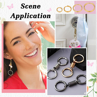 120Pcs 4 Styles 304 Stainless Steel Split Rings STAS-ME0002-61-1