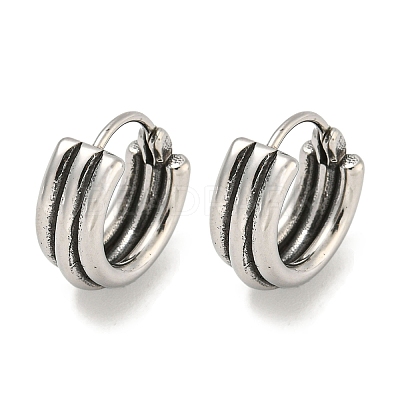 316 Surgical Stainless Steel Hoop Earrings EJEW-D096-18J-AS-1