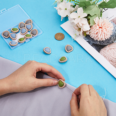 15Pcs 3 Colors Alloy Shank Buttons BUTT-GF0003-43-1