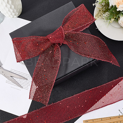 9M Sparkle Polyester Mesh Ribbon with Paillettes OCOR-WH20012-15F-1