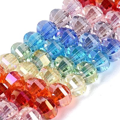 Electroplate Transparent Glass Beads Strands EGLA-N022-14A-B03-1