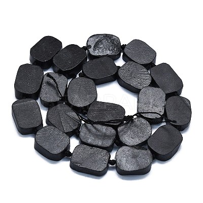 Natural Shungite Beads Strands G-K245-J22-01-1