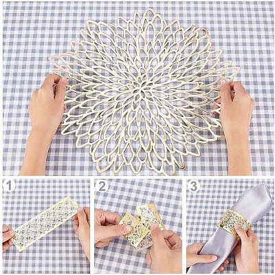 22Pcs 4 Style Paper Napkin Buckle AJEW-AR0001-19-1