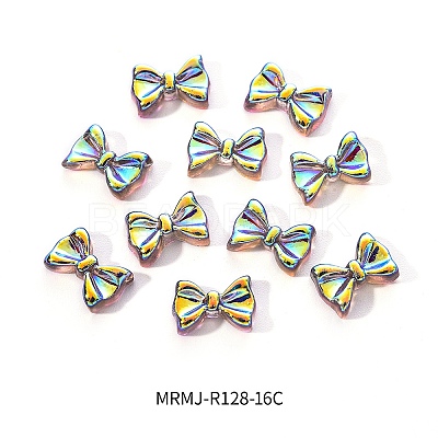 Electroplated Bowknot Resin Cabochons MRMJ-R128-16C-1