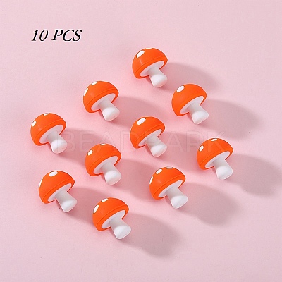 10Pcs Mushroom Silicone Focal Beads JX901G-01-1