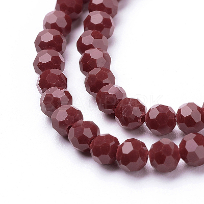 Faceted(32 Facets) Glass Beads Strands LS-EGLA-J042-4mm-24-1