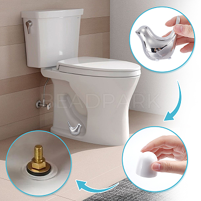 Round Plastic Push-On Toilet Bowl Bolt Caps Covers with Extra Washers and Ceramics Display Decorations AJEW-NB0008-29-1