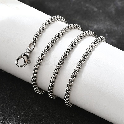 Non-Tarnish 304 Stainless Steel Box Chain Necklaces NJEW-F227-09P-06-1