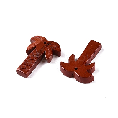 Natural Red Jasper Coconut Tree Pendants G-N342-02E-1
