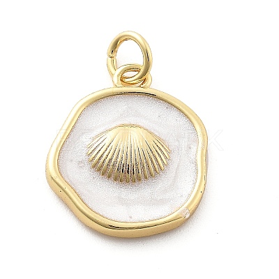 Ocean Theme Brass Enamel Pendants KK-Q029-01J-G-1