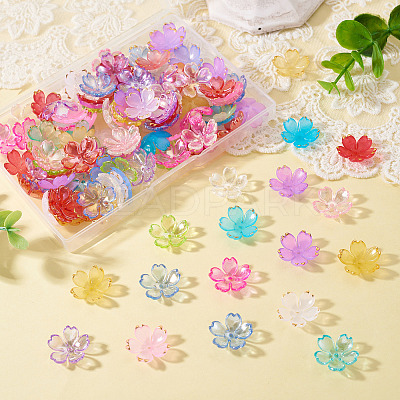 120Pcs 2 Styles Acrylic Bead Caps OACR-TA0004-70-1