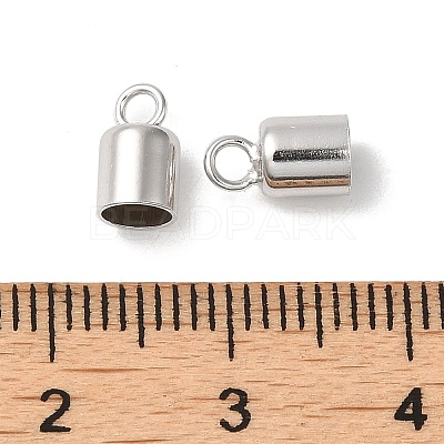 Anti-Tarnish Rhodium Plated 925 Sterling Silver Cord Ends STER-P055-02D-P-1