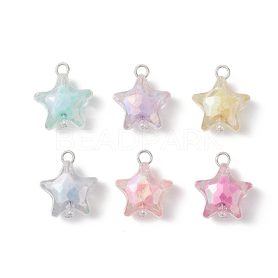 Acrylic with ABS Plastic Imitation Pearl Pendants PALLOY-JF04503-01-1