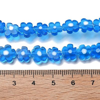 Handmade Millefiori Lampwork Beads Strands LAMP-F035-09R-1