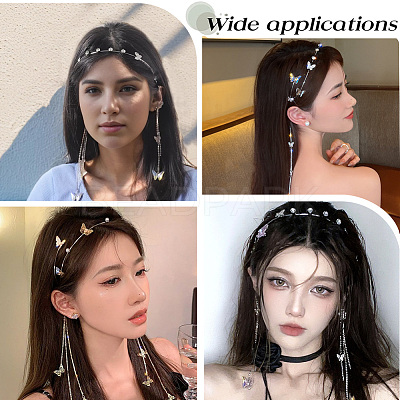 Zinc Alloy Rhinestone Hair Bands OHAR-WH20007-01A-P-1