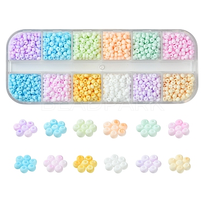 60G 12 Colors 8/0 Opaque Glass Seed Beads SEED-FS0001-28-1