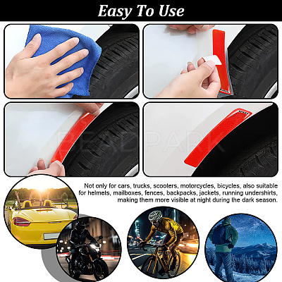 4 Sets 2 Styles Waterproof Epoxy Resin Reflective film Car Stickers FIND-GA0003-47A-1