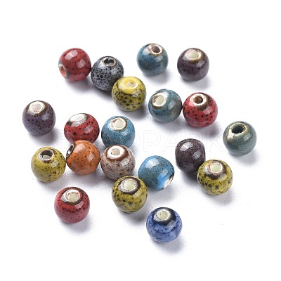 Fancy Aantiqued Glazed Porcelain Beads X-PORC-R401-M-1