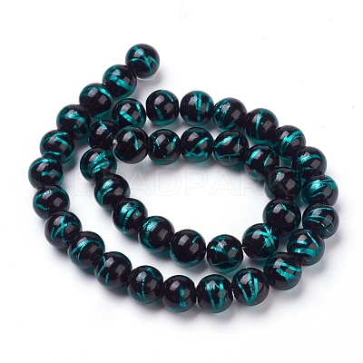 Handmade Silver Foil Lampwork Beads Strands FOIL-L016-C07-1