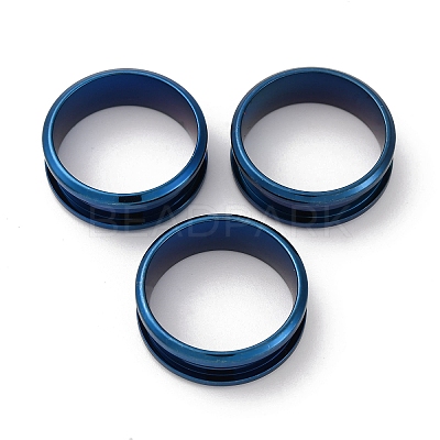 201 Stainless Steel Grooved Finger Ring Settings STAS-TAC0001-10C-L-1