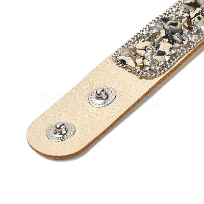 Faux Suede Snap Cord Bracelet BJEW-F428-08-1