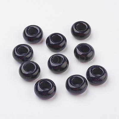 Synthetic Blue Goldstone European Beads LS-X-G-G740-14x8mm-17-1