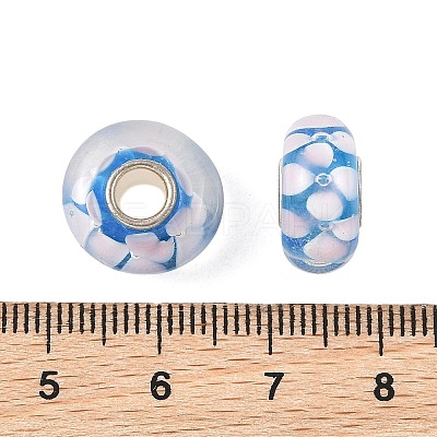Lampwork & Brass Core European Beads LAMP-P019-01P-03-1