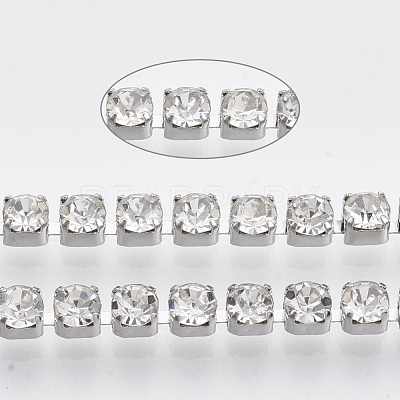 304 Stainless Steel Rhinestone Strass Chains CHS-R012-B-01-1
