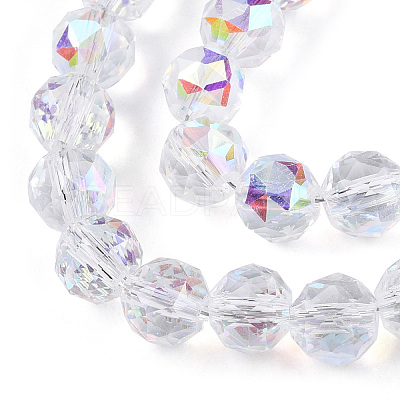Electroplate Transparent Glass Beads Strands EGLA-N002-34C-C03-1