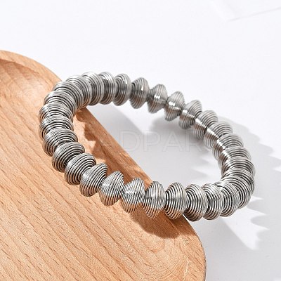 304 Stainless Steel Stretch Bangles for Women BJEW-P315-02D-P-1