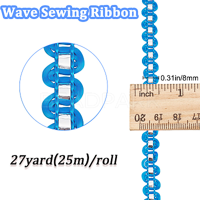 25M Metallic Yarn Lace Ribbons OCOR-GF0003-09E-1