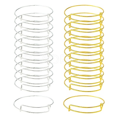 20Pcs 2 Colors Iron Bangle Making BJEW-YW0001-13-1