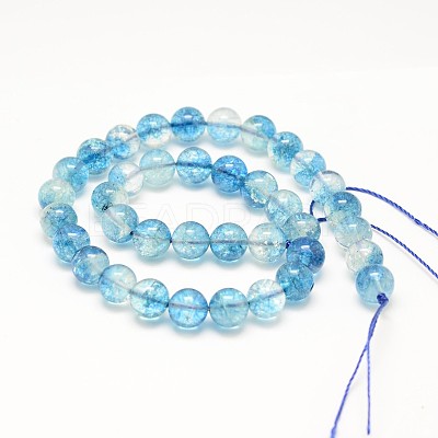 Dyed Round Natural Crackle Quartz Beads Strands G-K084-10mm-03A-1