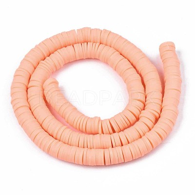 Flat Round Handmade Polymer Clay Beads CLAY-R067-8.0mm-13-1