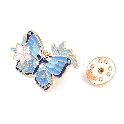 Butterfly Alloy Enamel Lapel Pin Backs JEWB-P057-04D-G-1