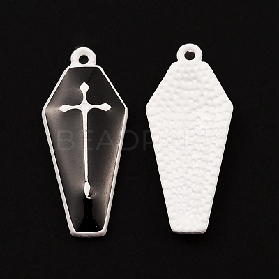 Spray Painted Alloy Pendants X-PALLOY-K003-12B-1