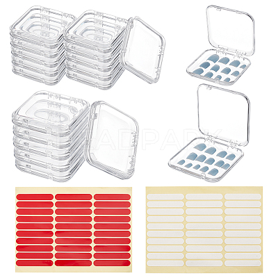20Pcs Transparent Plastic Nail Art Tool Storage Box CON-BC0007-03D-1