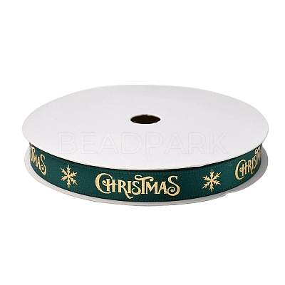 Flat Christmas Theme Polyester Satin Ribbon OCOR-YWC0001-01B-03-1