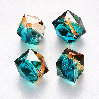 Two Tone Transparent Spray Painted Acrylic Beads ACRP-T005-26K-1