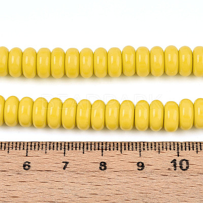 Opaque Spray Painted Glass Beads X-GLAA-ZX008-8mm-18K-1