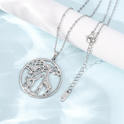 304 Stainless Steel Pendant Cable Chain Necklaces for Men Women NJEW-K308-03D-P-1