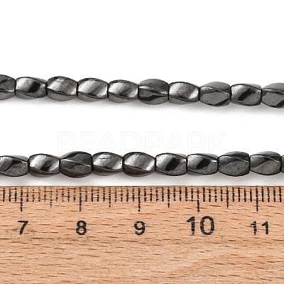 Grade AA Magnetic Synthetic Hematite Twist Bead Strands G-G644-A-09-1