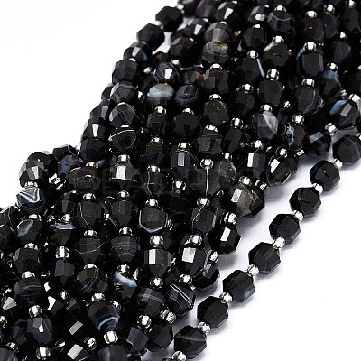 Natural Black Onyx Beads Strands G-O201B-52A-1