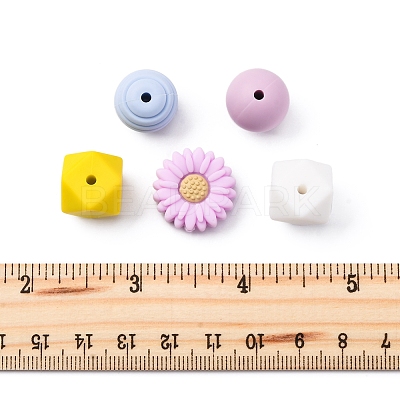 5 Styles Food Grade Eco-Friendly Silicone Beads SIL-FS0001-24-1