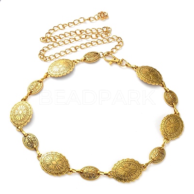 Alloy Flower Link Chain Belts AJEW-U019-02KCG-01-1