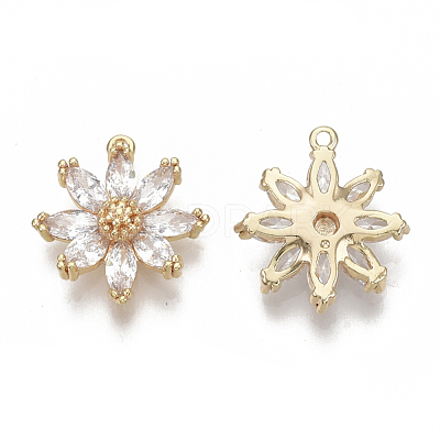 Brass Micro Pave Cubic Zirconia Pendants KK-S354-082-NF-1