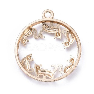 Zinc Alloy Open Back Bezel Pendants PALLOY-E577-26KCG-1