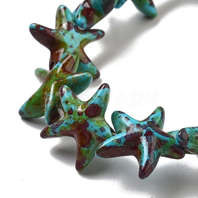 Synthetic Turquoise Dyed Beads Strands G-P507-04M-1