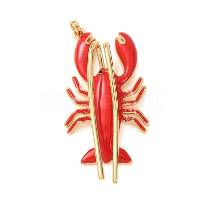 Brass with Enamel Pendants KK-CBA2F11-10G-1