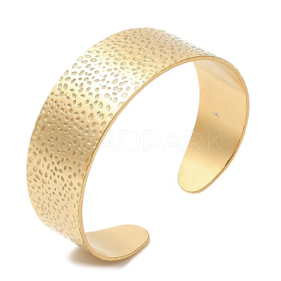 Ion Plating(IP) 304 Stainless Steel Wide Open Cuff Bangles BJEW-L682-023G-1